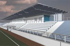 Neubau Stadion Grimma – Projekt des Architekturbüros Dipl.-Ing. Thomas Näther, 2003 - 2004